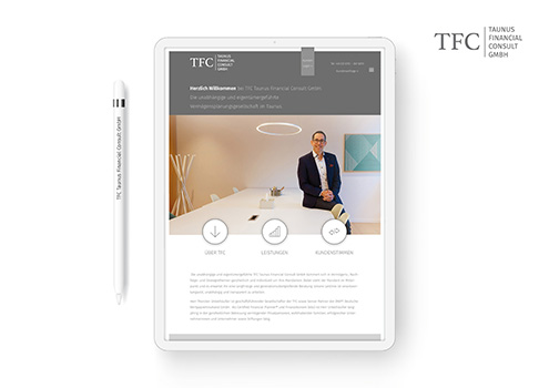 Homepage Entwicklung für die unabhängige und eigentümergeführte Vermögensplanungsgesellschaft TFC Taunus Financial Consult GmbH
