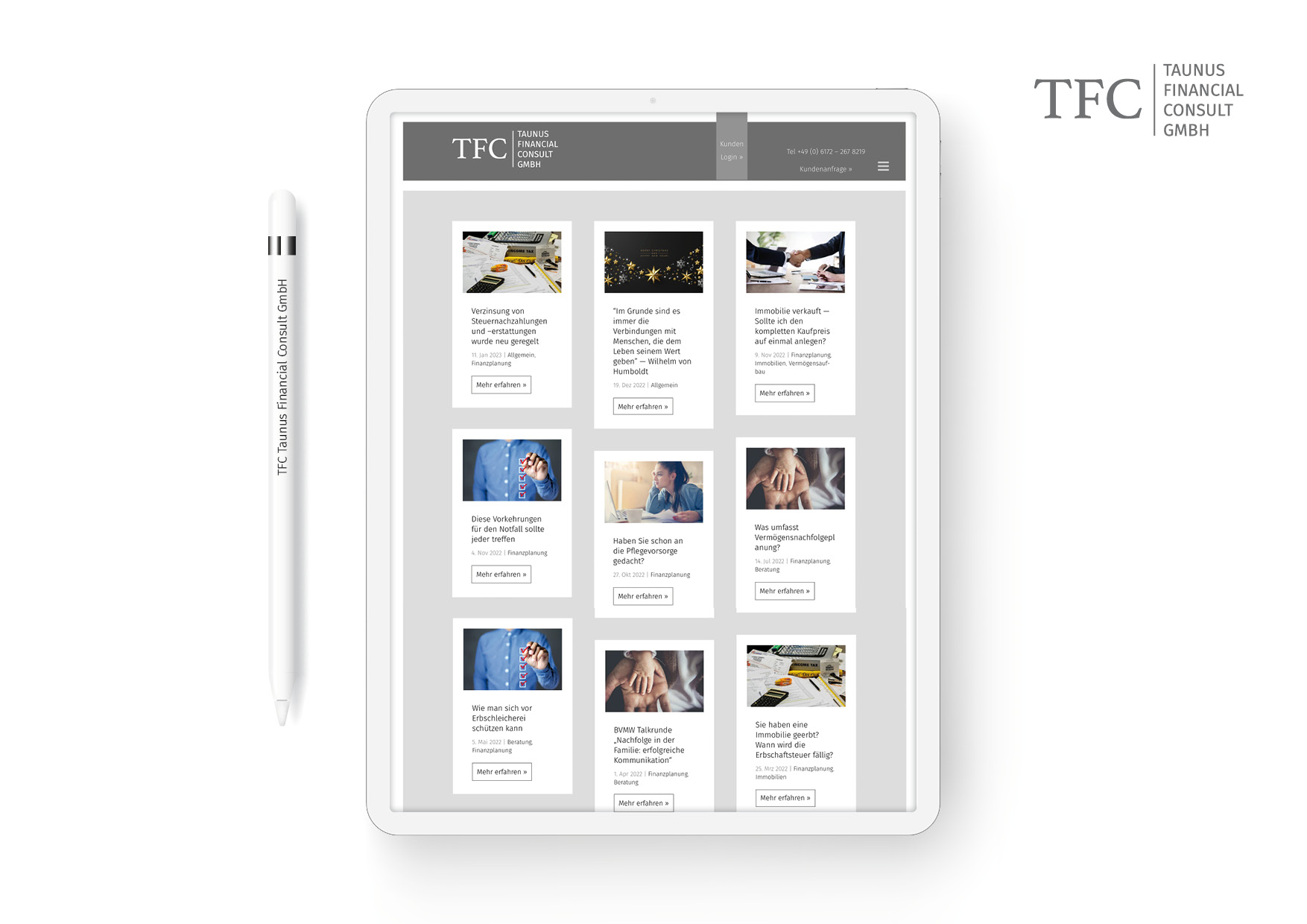 Homepage Entwicklung für die unabhängige und eigentümergeführte Vermögensplanungsgesellschaft TFC Taunus Financial Consult GmbH Homepage Entwicklung für die unabhängige und eigentümergeführte Vermögensplanungsgesellschaft TFC Taunus Financial Consult GmbH