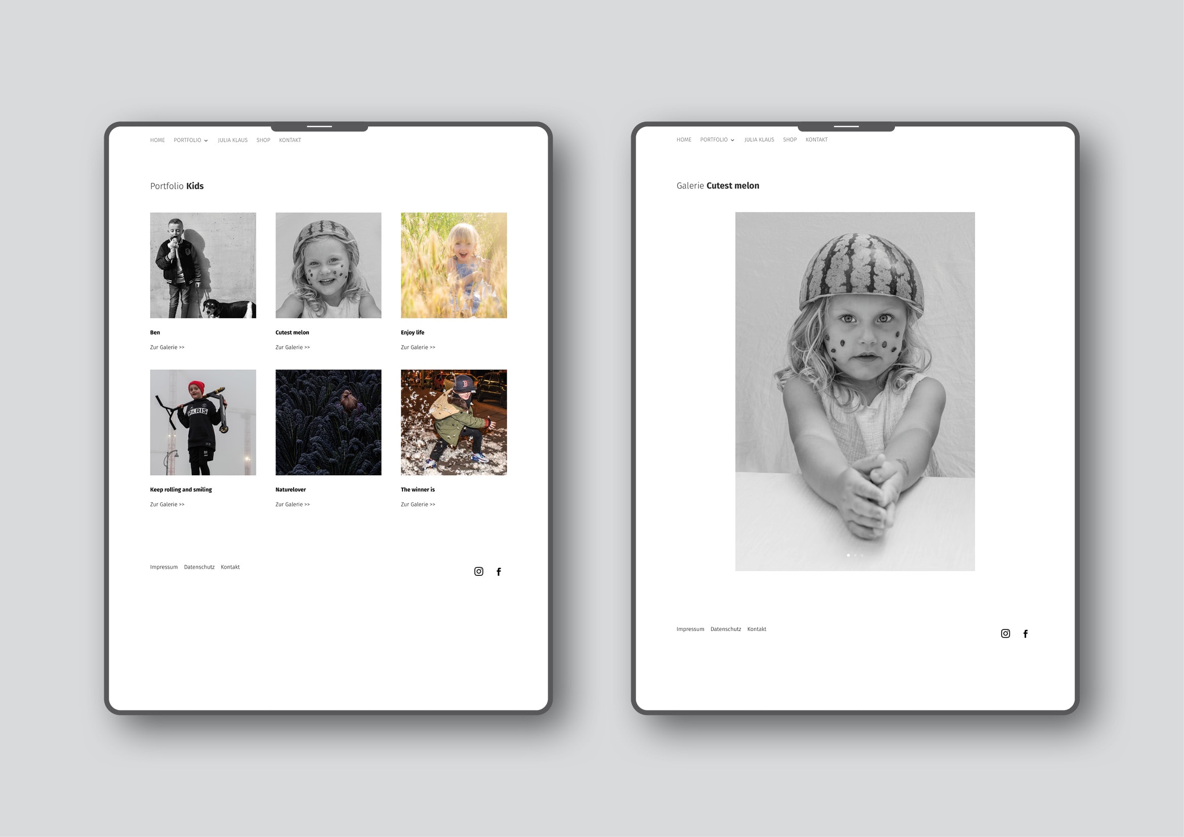 Homepage Entwicklung und technische Umsetzung Homepage für Fotografin Julia Klaus durch Webdesigner Ronald Wissler Frankfurt Portfolio Kids Webdesign und technische Umsetzung Homepage für Fotografin Julia Klaus durch Webdesigner Ronald Wissler Frankfurt