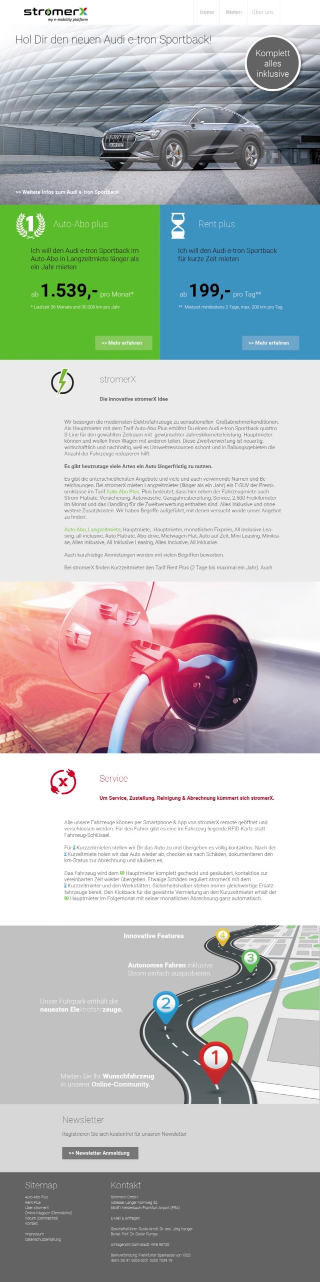 Corporate Design und Webdesign und Entwicklung für E-Mobilität Internet Plattform durch Ronald Wissler Visuelle Kommunikation