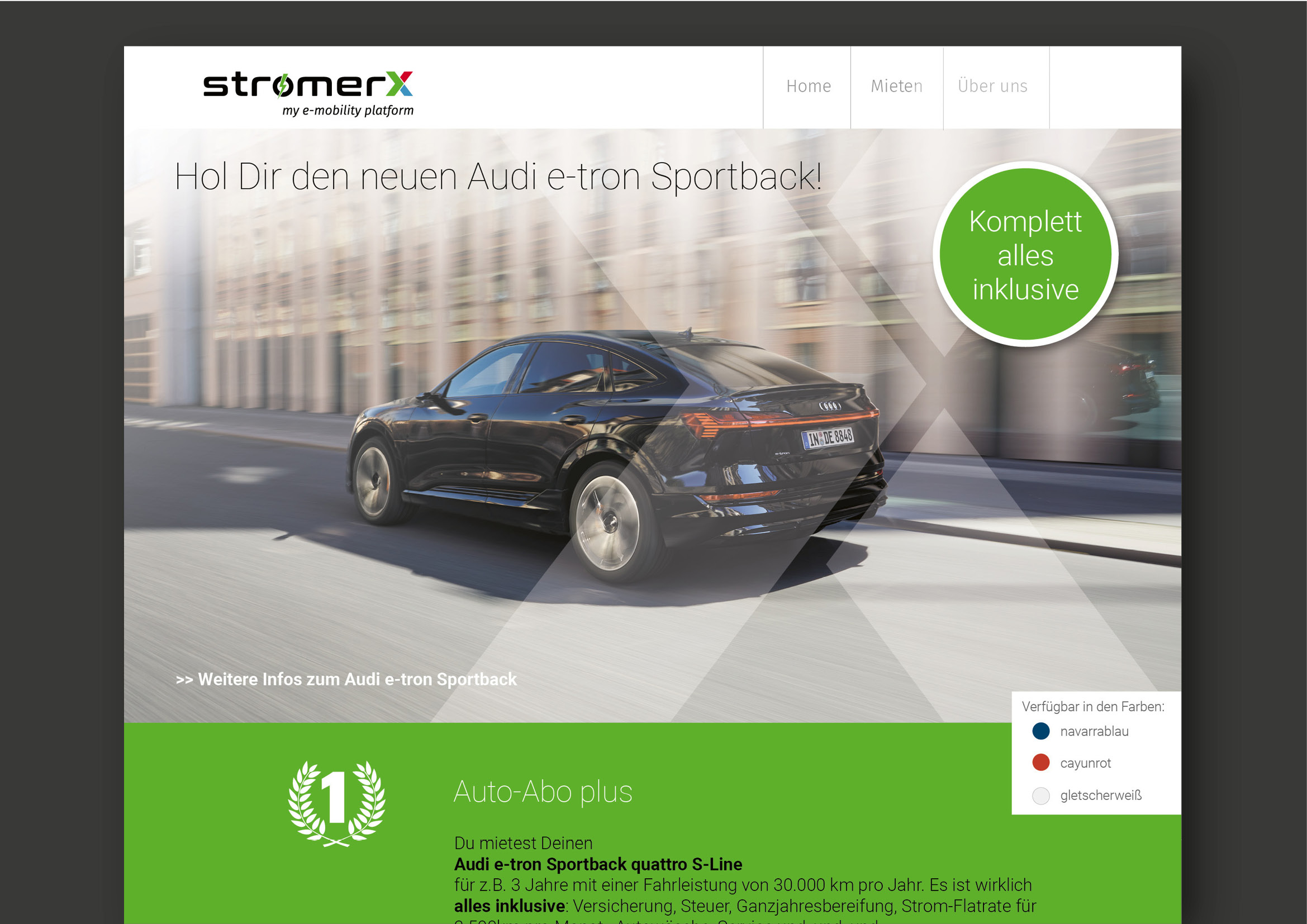 Webdesign und Webentwicklung E-Mobilitäts Plattform durch Webdesigner Ronald Wissler