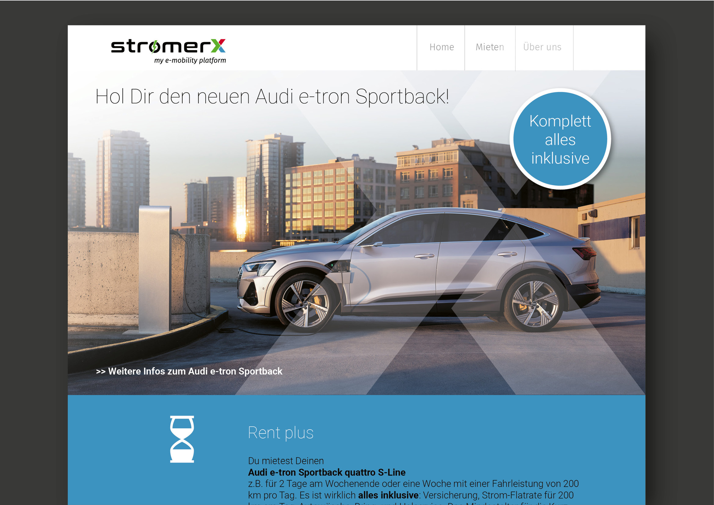 Webdesign und Webentwicklung E-Mobilitäts Plattform durch Webdesigner Ronald Wissler
