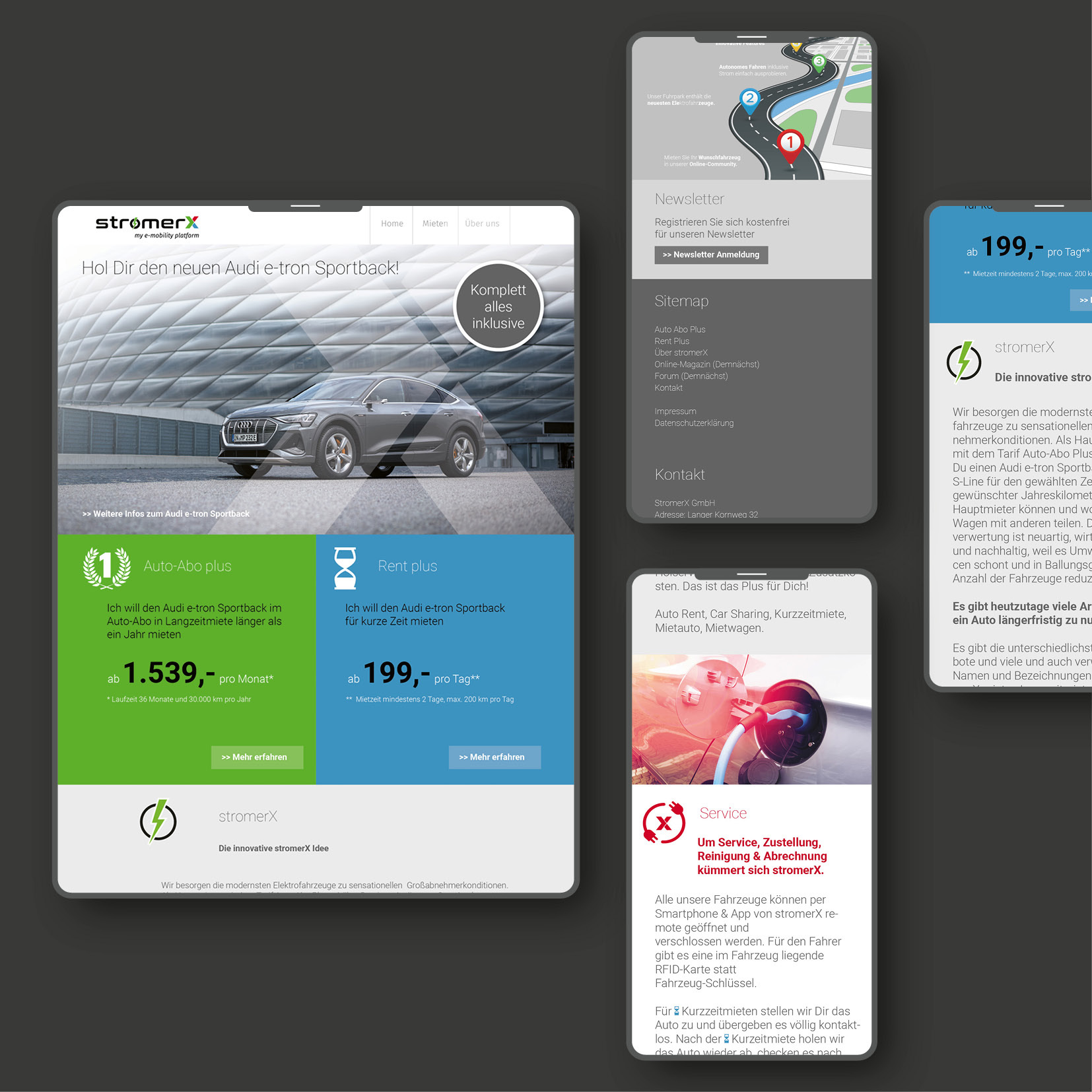 Webdesign und Webentwicklung E-Mobilitäts Plattform durch Webdesigner Ronald Wissler