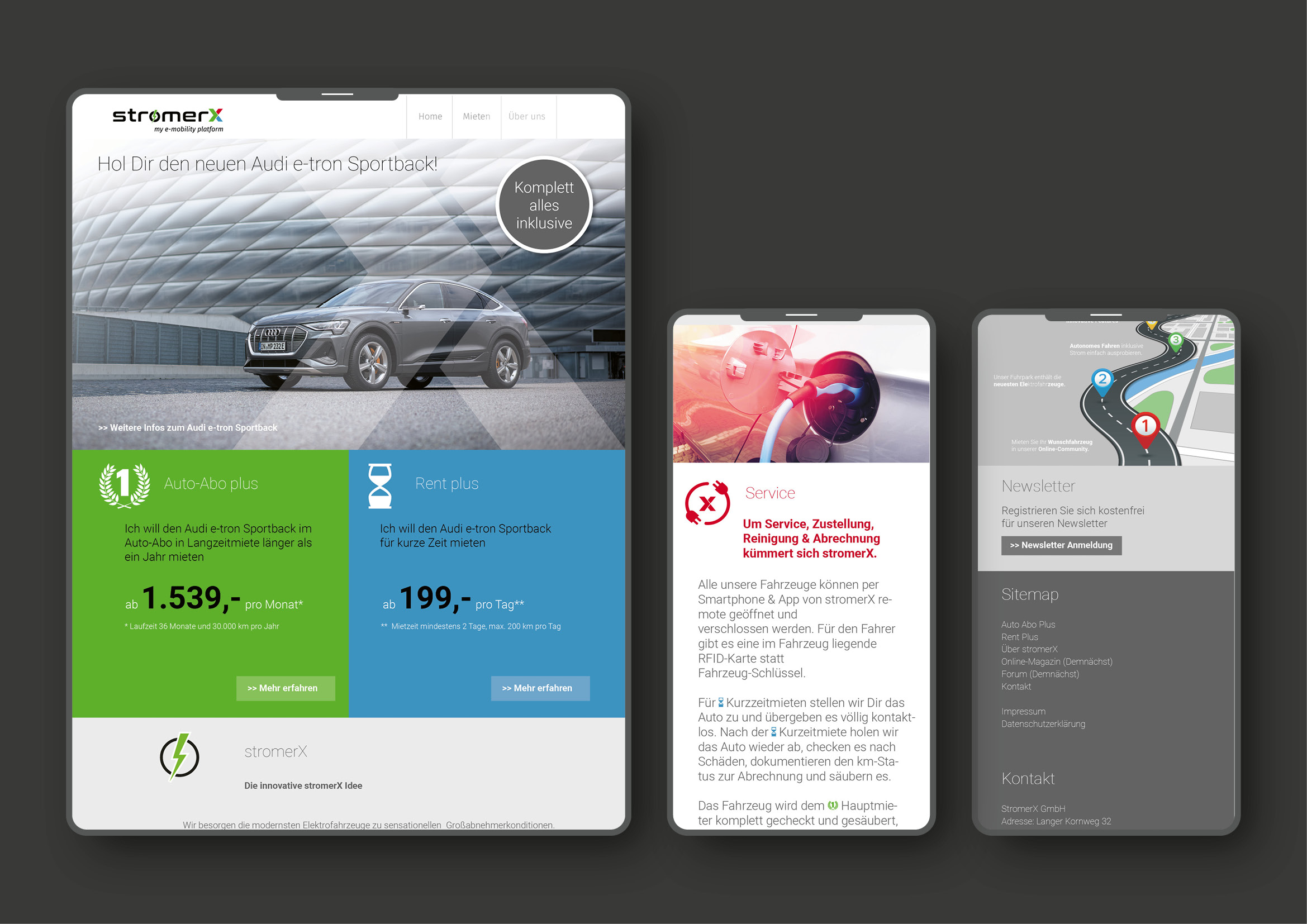 Webdesign und Webentwicklung E-Mobilitäts Plattform durch Webdesigner Ronald Wissler