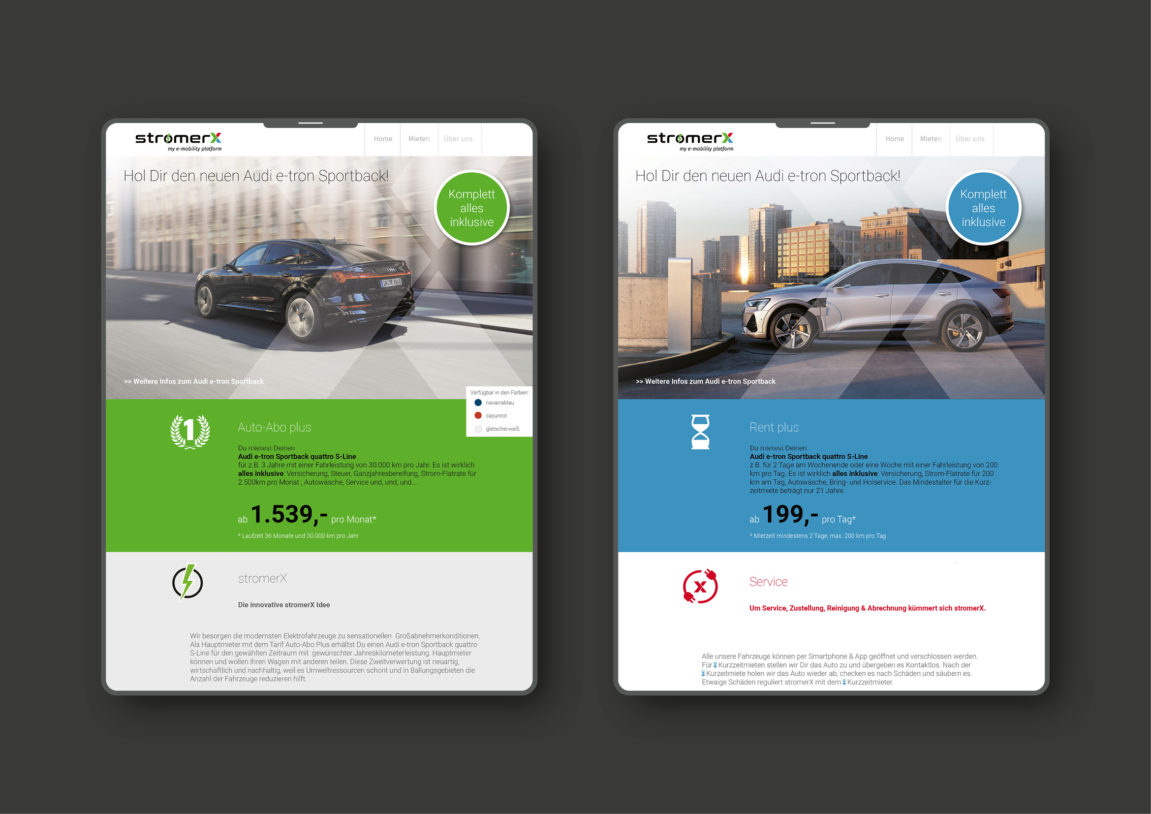 Webdesign und Webentwicklung E-Mobilitäts Plattform durch Webdesigner Ronald Wissler