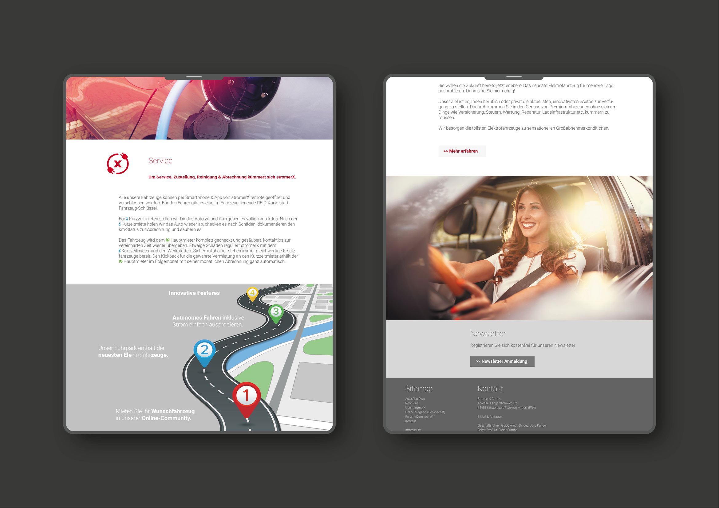 Webdesign und Webentwicklung E-Mobilitäts Plattformdurch Webdesigner Ronald Wissler