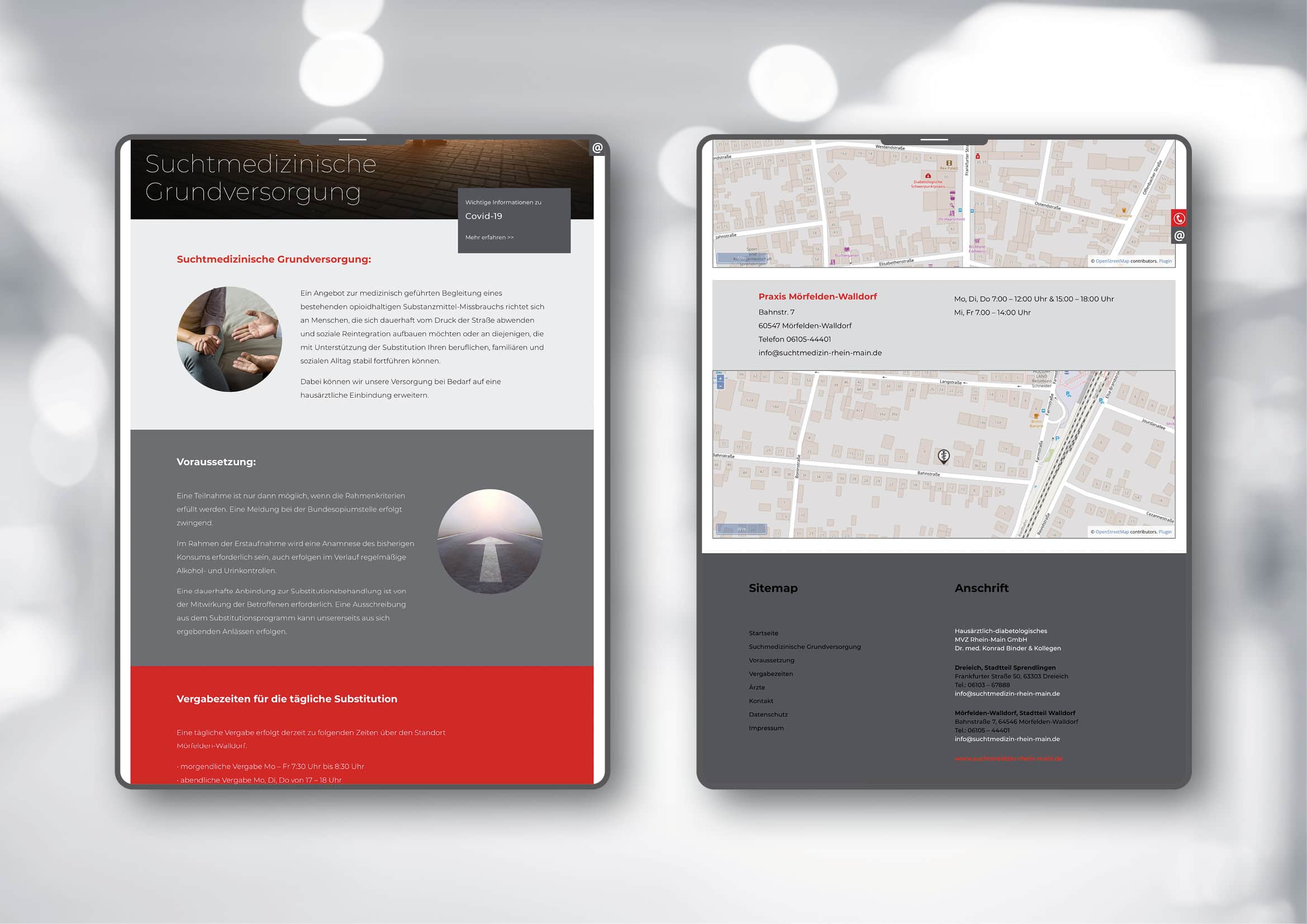 Webdesign und technische Umsetzung Website Suchtmedizinische Grundversorgung Webdesign und technische Umsetzung Internetseite Suchtmedizinische Grundversorgung