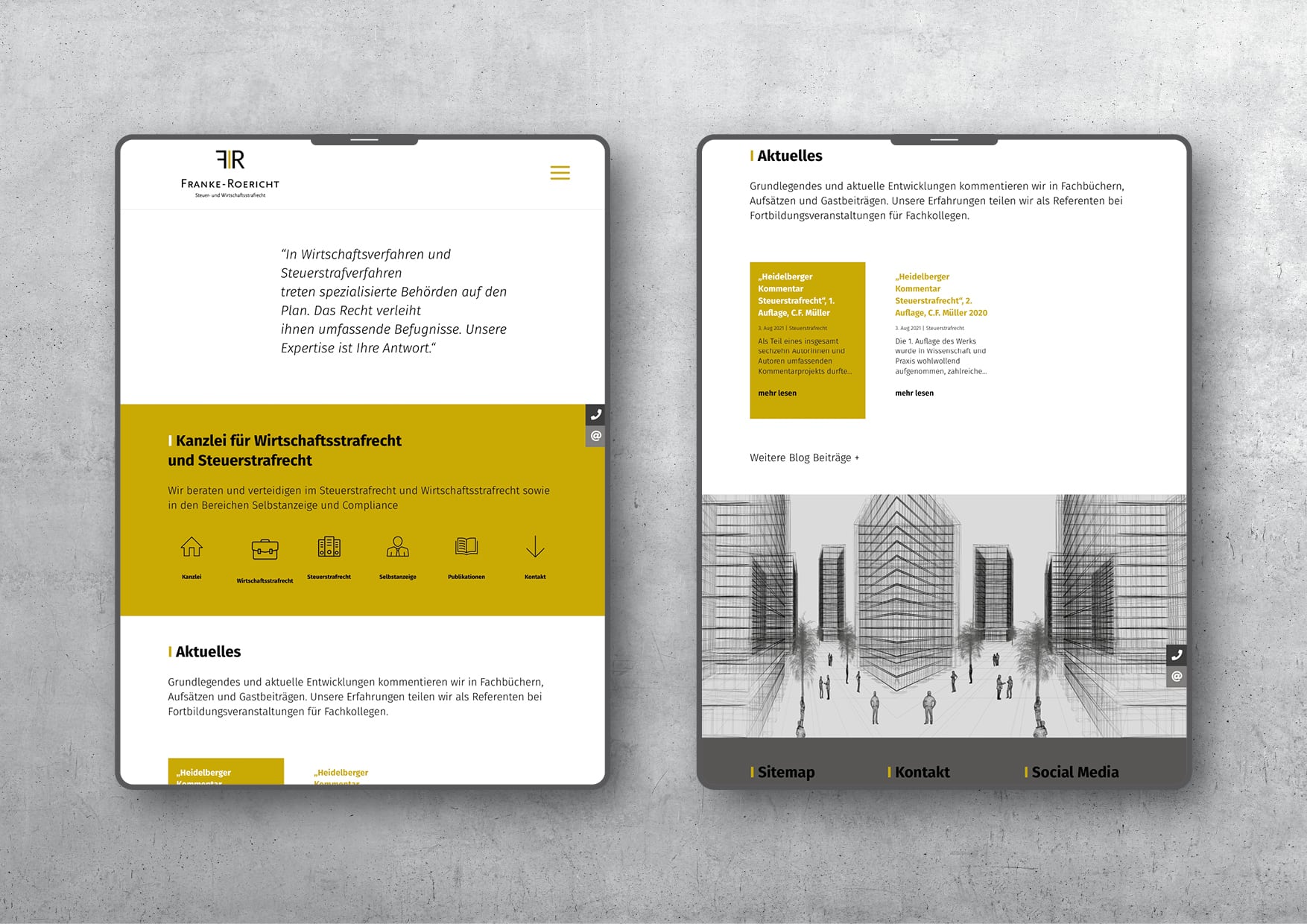 Webdesign und Programmierung Homepage für Kanzlei für Wirtschaftsstrafrecht, Steuerstrafrecht und Crypto Crime