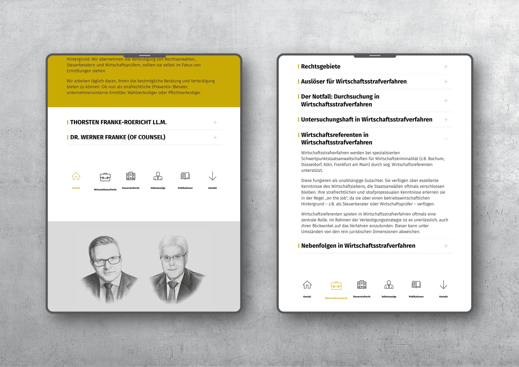 Webdesign und Programmierung Homepage für Kanzlei für Wirtschaftsstrafrecht, Steuerstrafrecht und Crypto Crime