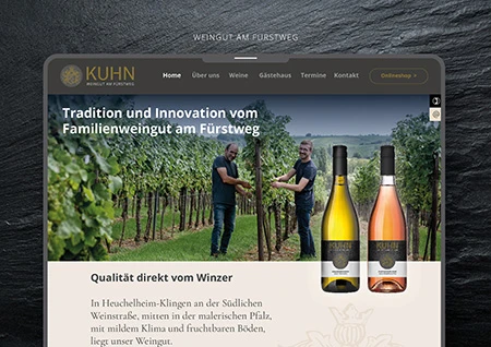 Webdesign und Webentwicklung Homepage für Weingut durch Webdesigner Ronald Wissler