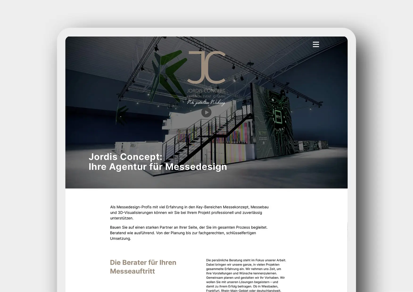 Webdesign-Webentwicklung-Website-Agentur-Messedesign-Messebau-02 Webdesign und Programmierung Website für Messedesign Agentur Jordis Concept durch Webdesigner Ronald Wissler