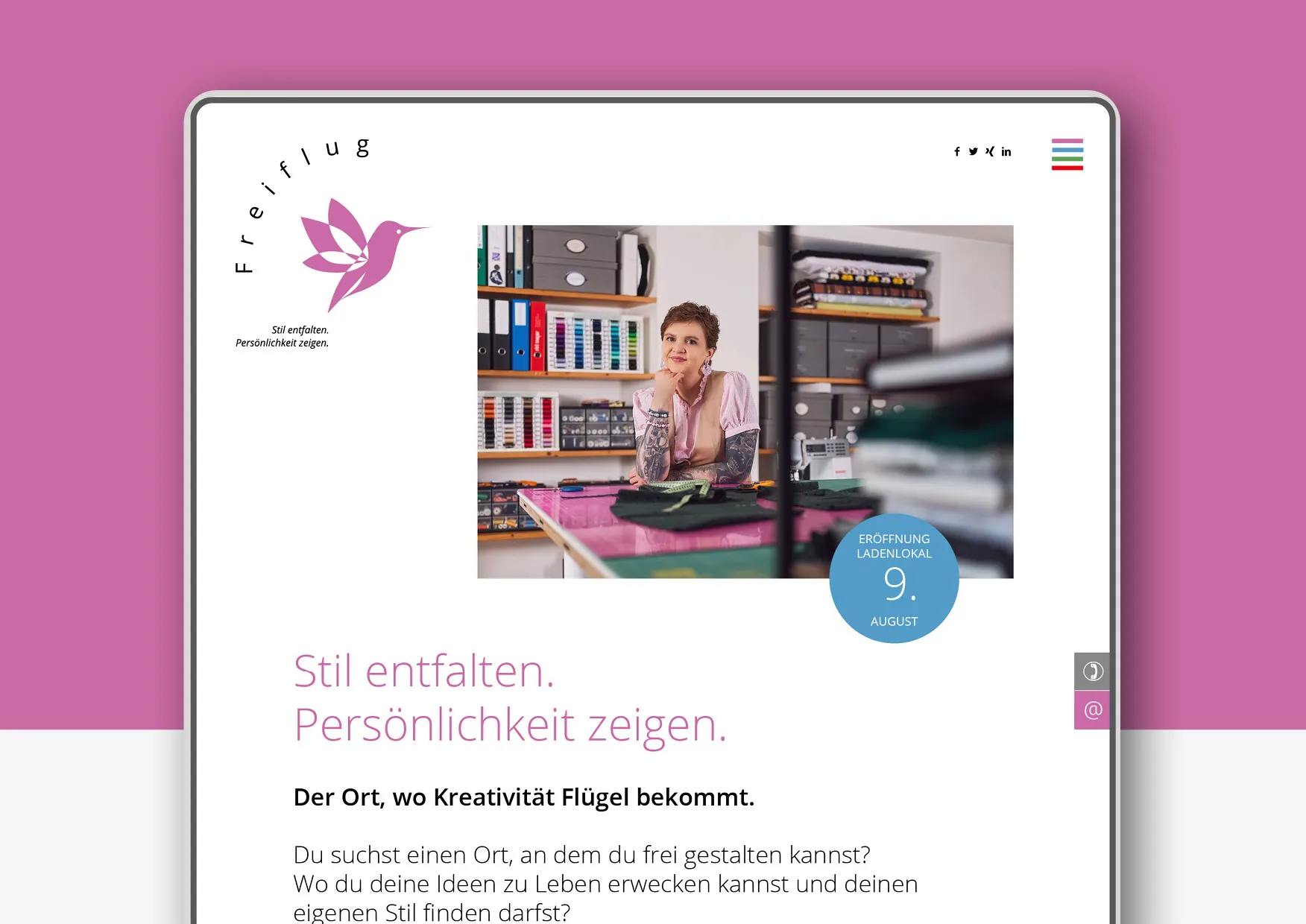 Website-Erstellung-Logodesign-Imageberaterin-Modedesignerin-01 Webdesign und Corporate Design Entwicklung für Schneiderin und Stilberaterin durch Webdesigner Ronald Wissler aus Zürich