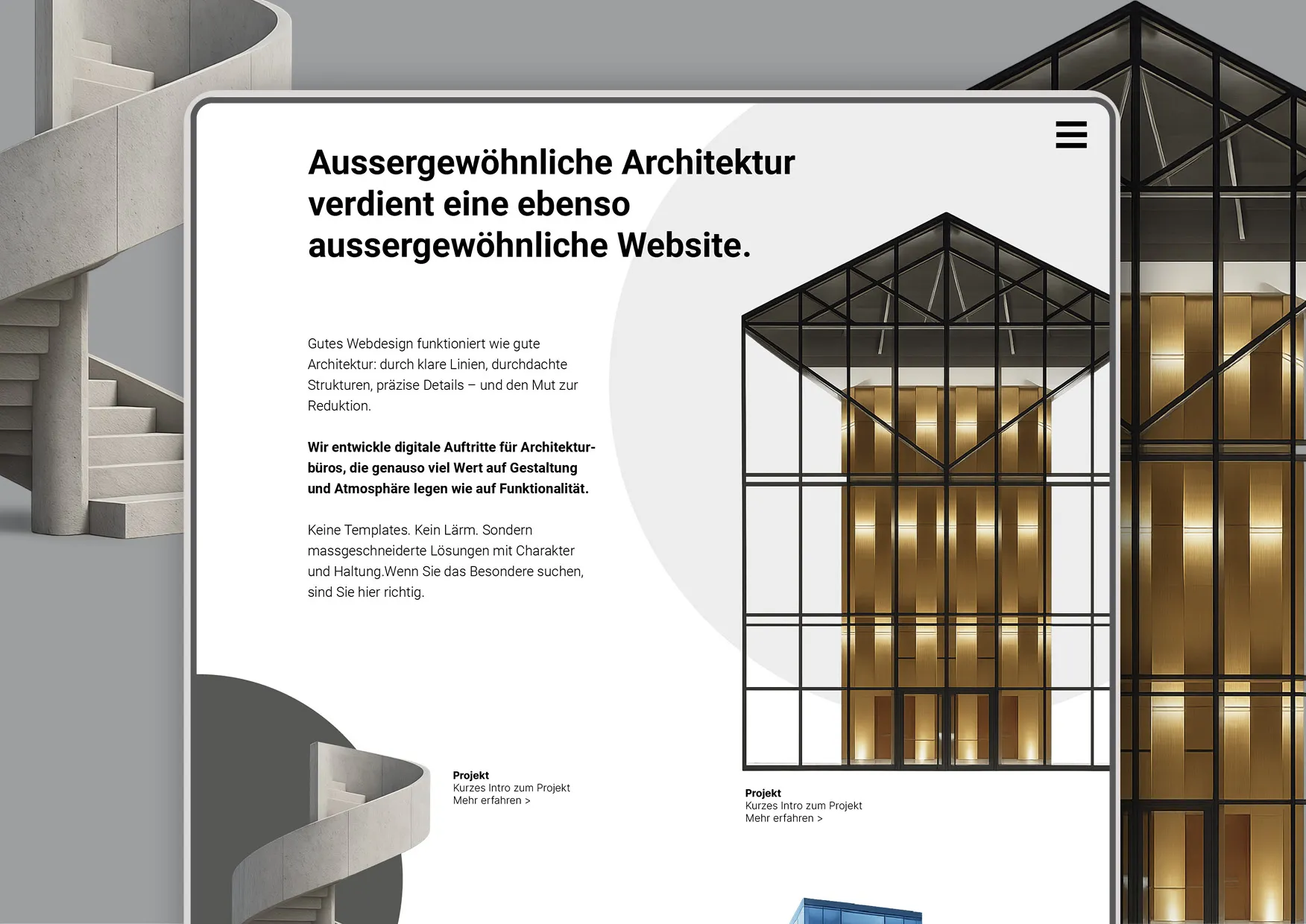 Premium Webdesign für Architekturbüros, Immobilienunternehmen und Projektentwickler durch Webdesigner Ronald Wissler, Zürich, Schweiz Premium Webdesign für Architekturbüros, Immobilienunternehmen und Projektentwickler durch Webdesigner Ronald Wissler, Zürich, Schweiz