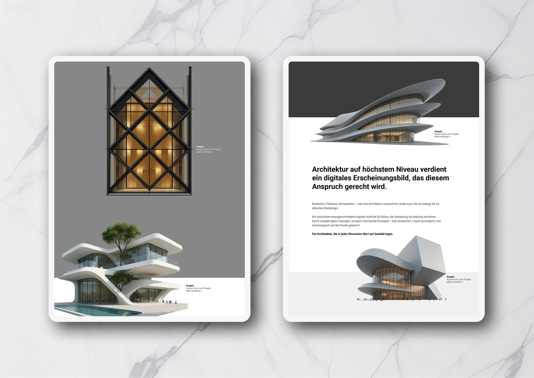 Premium Webdesign für Architekturbüros, Immobilienunternehmen und Projektentwickler durch Webdesigner Ronald Wissler, Zürich, Schweiz Premium Webdesign für Architekturbüros, Immobilienunternehmen und Projektentwickler durch Webdesigner Ronald Wissler, Zürich, Schweiz