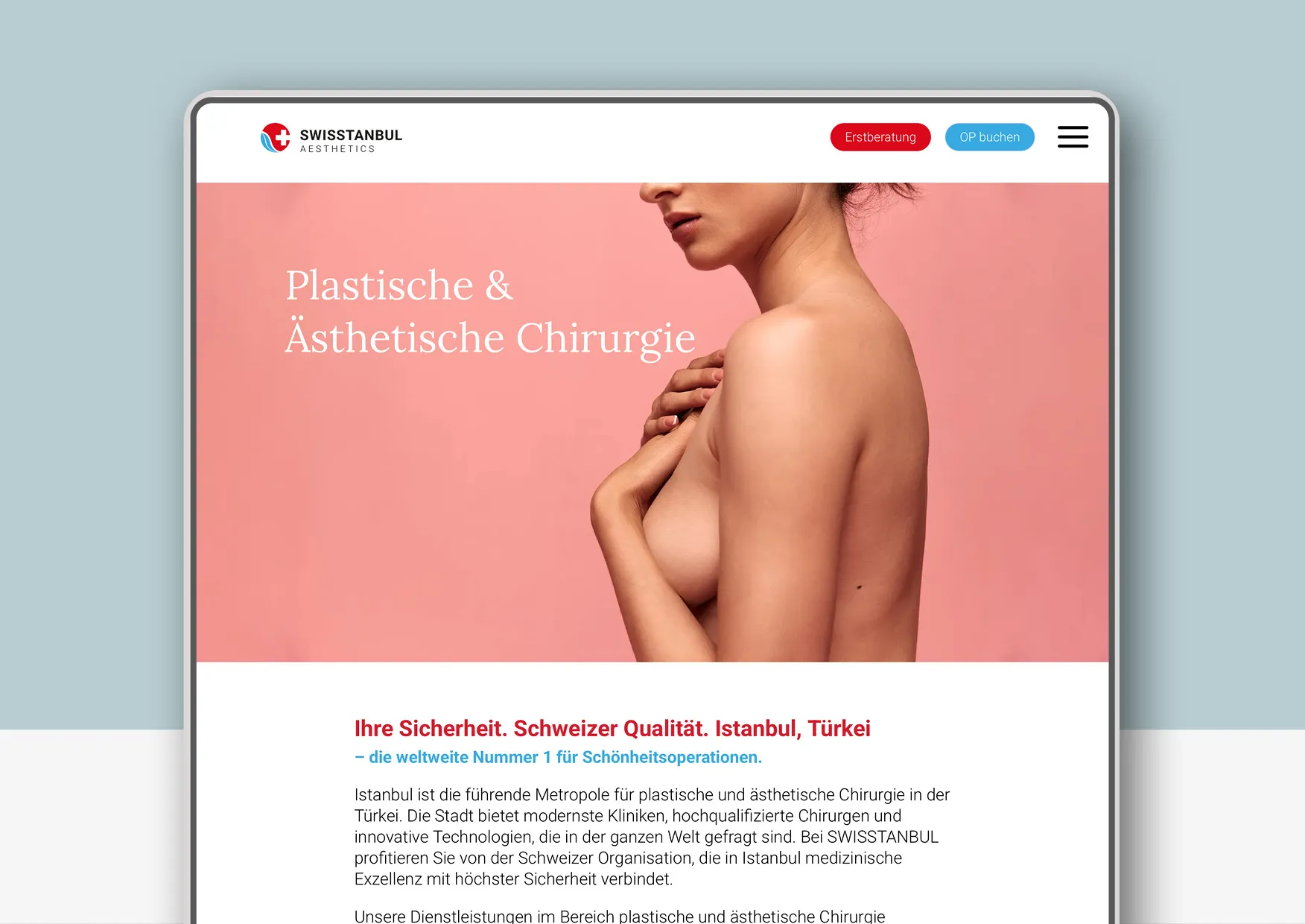 Website-Erstellung-Logodesign-aesthetische-und-plastische-Chirurgie-02 Entwicklung Logo und Website für SWISSANBUL Aesthetics, einem Anbieter von medizinischen Dienstleistungen im Bereich ästhetische und plastische Chirurgie