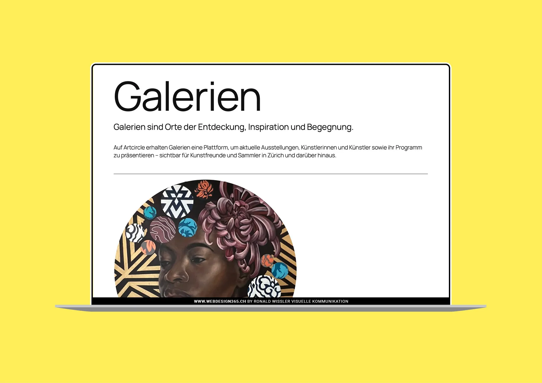 Webdesign als Bühne für Kunst: minimalistisches Designkonzept von Webdesigner Ronald Wissler Zürich