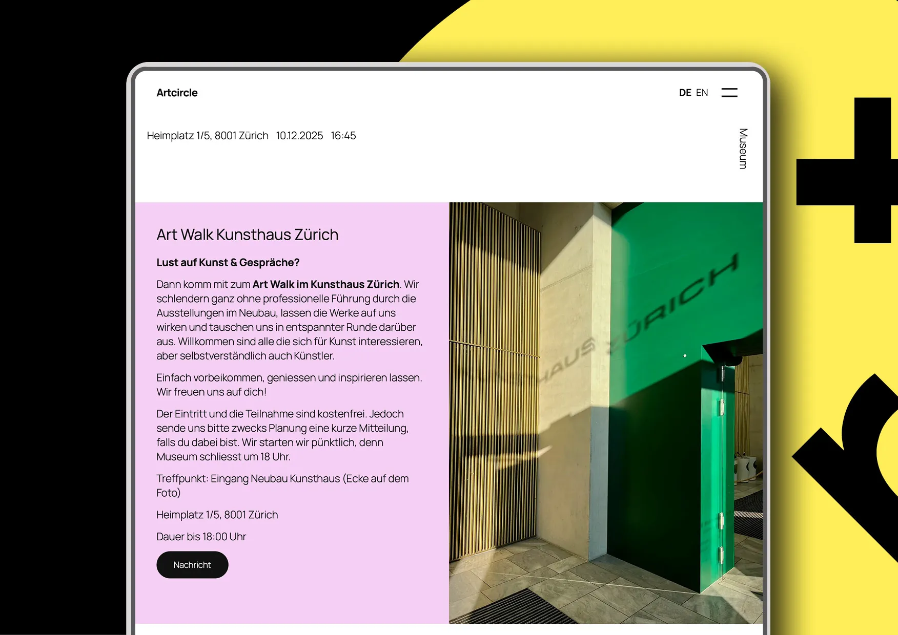 Webdesign als Bühne für Kunst: minimalistisches Designkonzept von Webdesigner Ronald Wissler Zürich