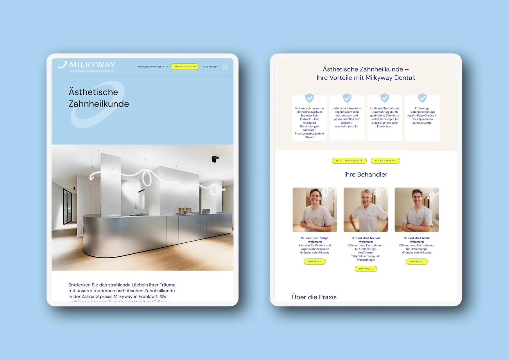 Premium Webdesign moderne Zahnarztpraxis für Kinder und Erwachsene