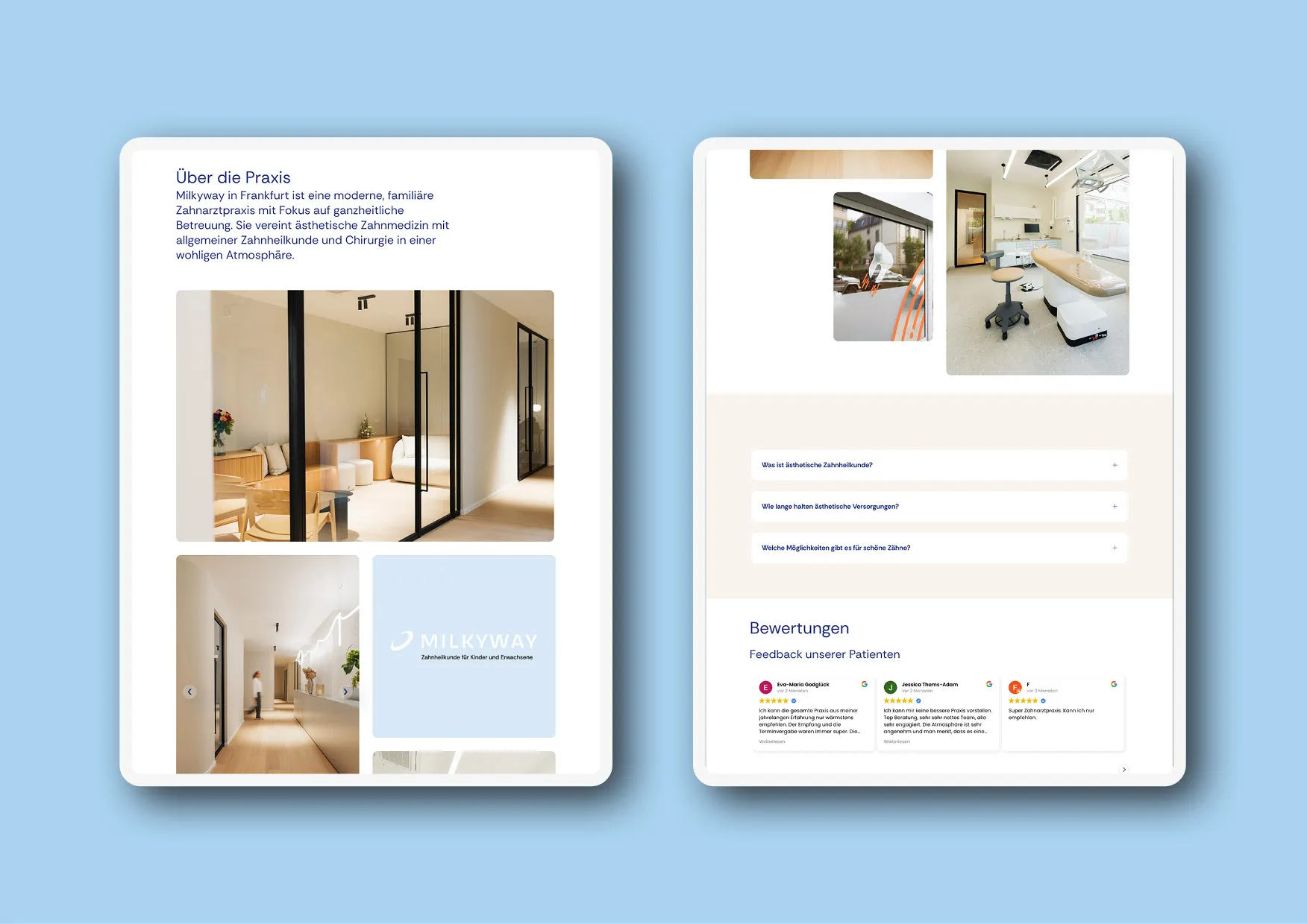 Premium Webdesign moderne Zahnarztpraxis für Kinder und Erwachsene