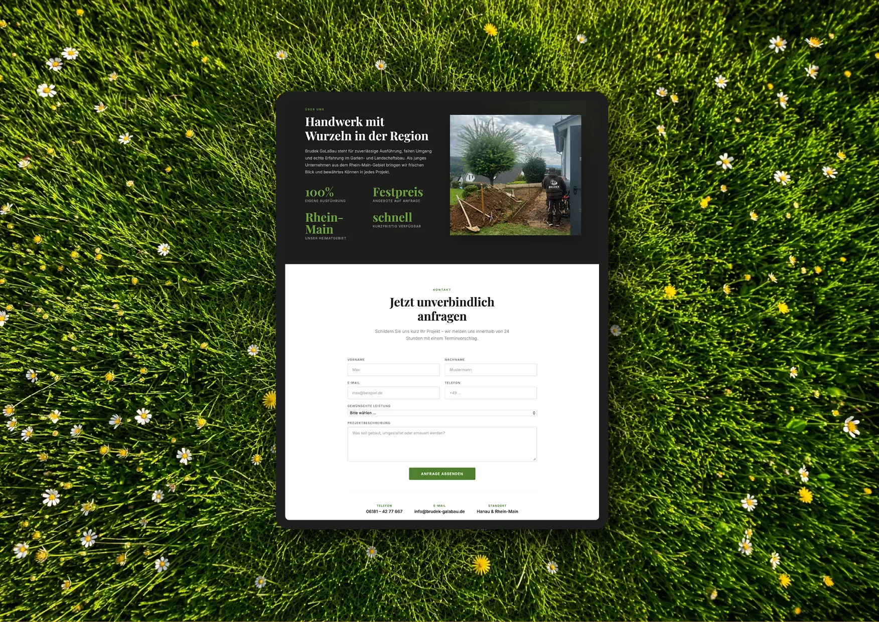 Webdesign und technische Umsetzung Brudek Garten und Landschaftsbau